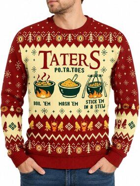 Large Christmas Ugly Sweater 21 - Festive Knitted Holiday Sweatshirt Gift